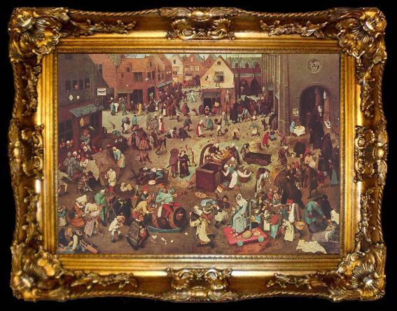 framed  Pieter Bruegel Fight Between Carnival and Lent, ta009-2
